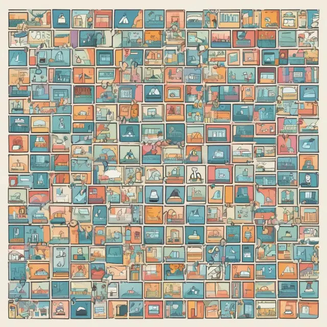 A dynamic mosaic depicting vertical market segments with intricate connections between businesses and client niches