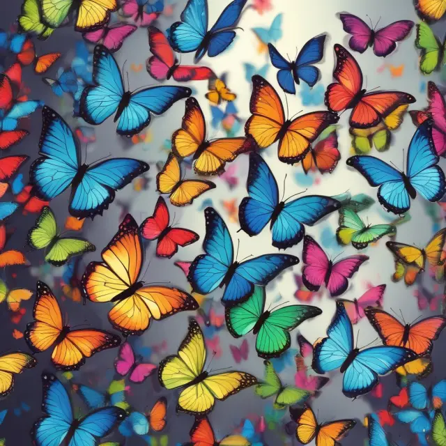 Butterflies flying above a stock chart depicting advanced techniques in vertical spread trading: butterflies (butterfly options), ratio spreads, iron condors, straddles and collars