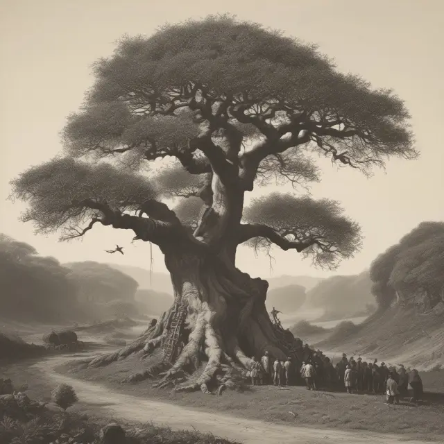 An engineer tends to a vertical well like a gardener caring for an ancient tree, maintaining its productivity or decommissioning it and ensuring long-term environmental safety.