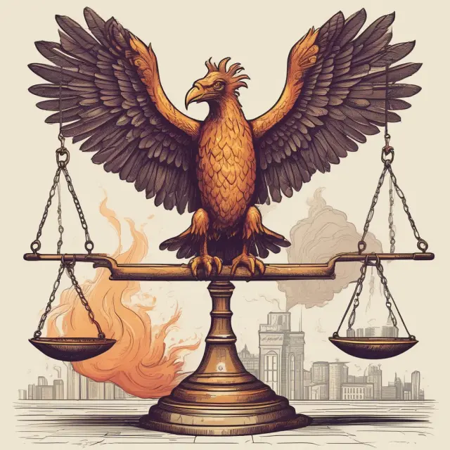 Scale symbolizing the balance between an institution