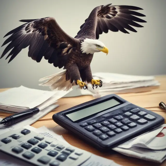 An eagle examines pension plans and vesting schedules to ensure optimal investment strategies.