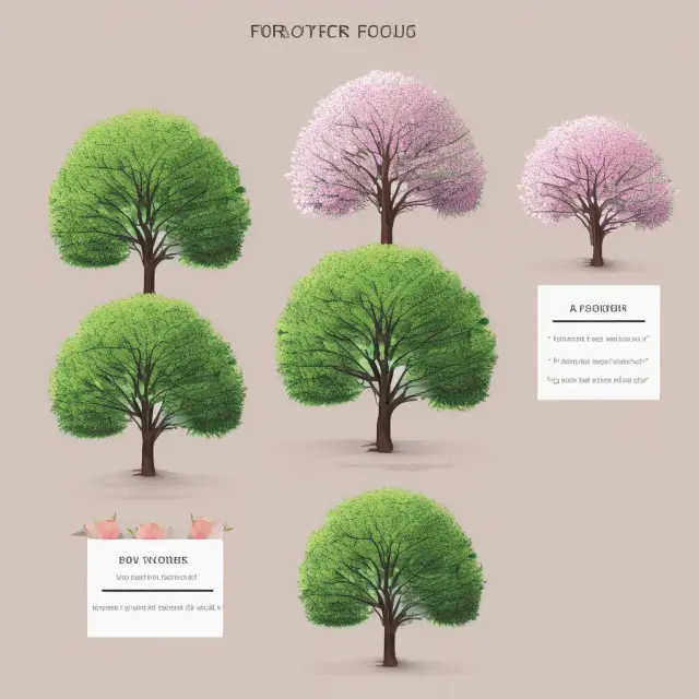 Two trees representing cliff and graded vesting schedules: the first tree remains barren until fully grown, while the second blooms gradually