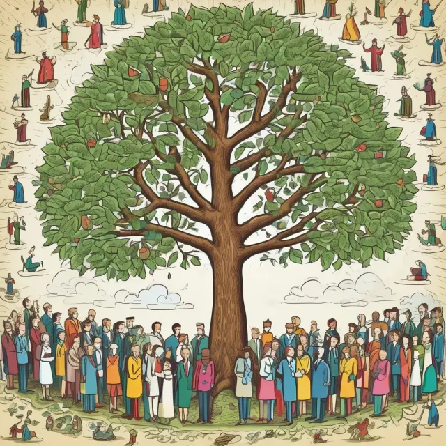 A tree with branches representing employees, investors, and employers, growing together through a vested interest in their company
