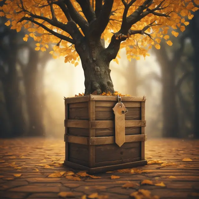 An employee growth tree vs. a locked chest symbolizing the challenges of vesting policies