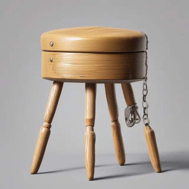 A stable three-legged stool representing Viagers, Reverse Annuities, and Charitable Remainder Trusts, symbolizing the financial security options for investors