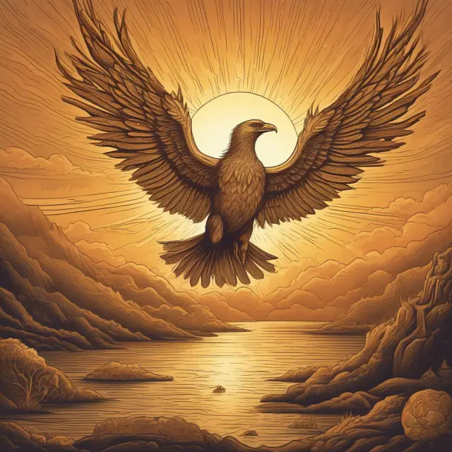 Golden sun transferring its rays to a reborn phoenix: Selling a life insurance policy for urgent medical funding.