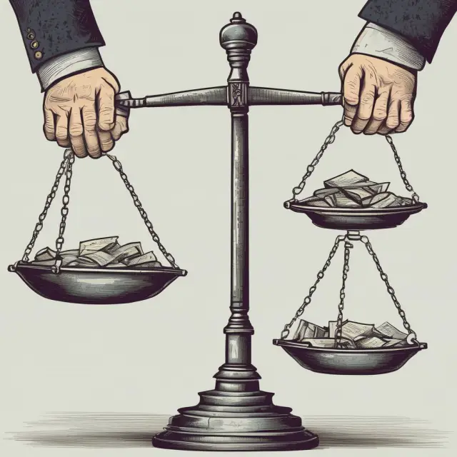 Two hands delicately balancing risk and reward on a scale, symbolizing viatical settlements