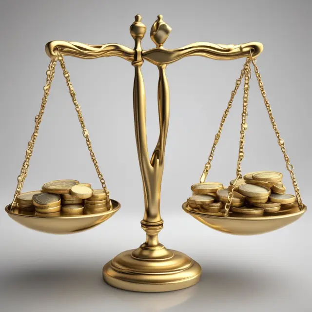 Balanced scales holding gold coins represent selecting a reliable viatical settlement provider for a fair deal.