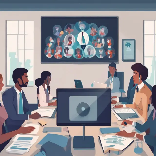 A virtual conference room connecting students, doctors, lawyers, and financiers amidst a pandemic