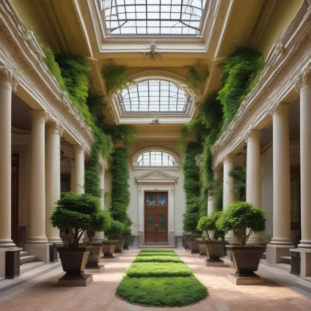 Institutional investors tending to a lush garden filled with blooming Austrian, European markets and various securities
