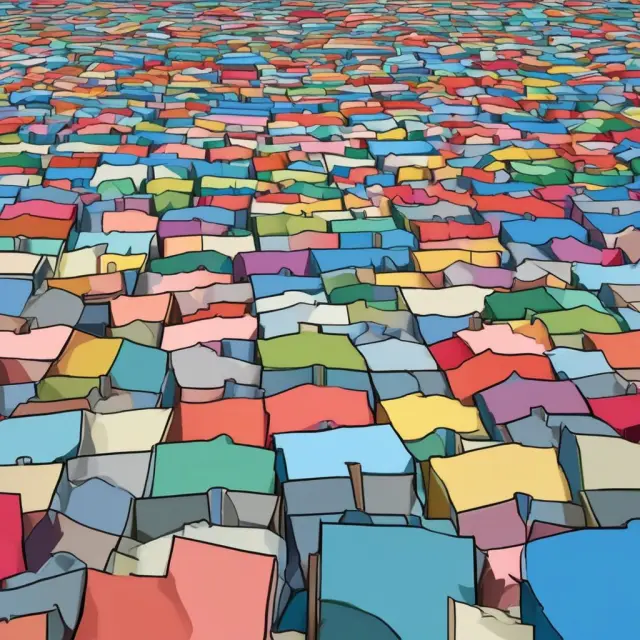 A metaphorical image of geographically-pooled mortgage loans arranged in a beautiful mosaic, symbolizing the creation of mortgage-backed securities.