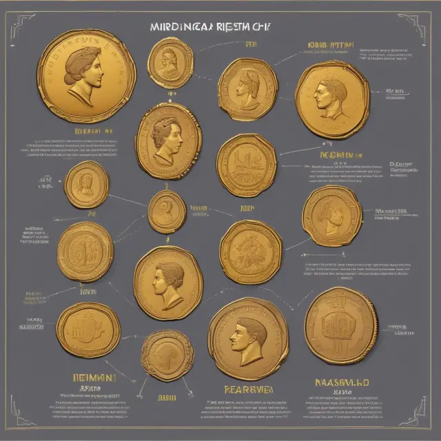 Golden coins along a timeline symbolizing significant vintage years in private equity investments, representing potential impact on investment returns
