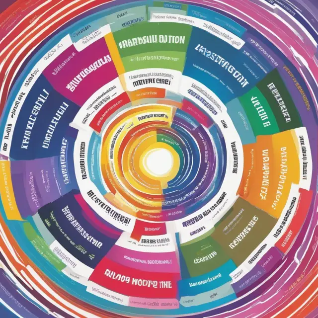 Vanguard ETF vortex with US stock, intl, sector, and bond labels, illustrating diversification