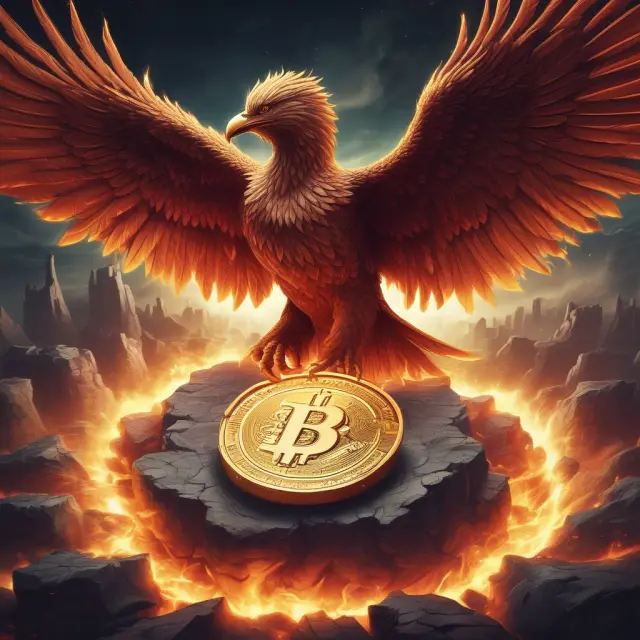 A phoenix emerging from financial institutions, symbolizing the rise of virtual currencies and their advantages.