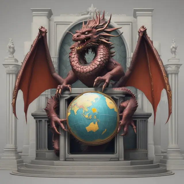 Image of a dragon holding a globe in front of a digital vault, illustrating the security benefits of virtual data rooms