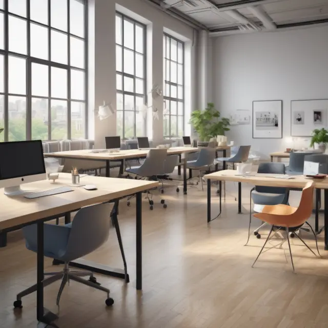 Nine pillars symbolizing communication, scheduling, guidelines, workspace, technology, team building, expectations, feedback, and trends in a virtual office setting