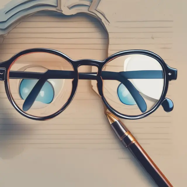 Image: A pair of glasses with a magnifying lens hovering above, representing the significance of gaining knowledge about vision care insurance.