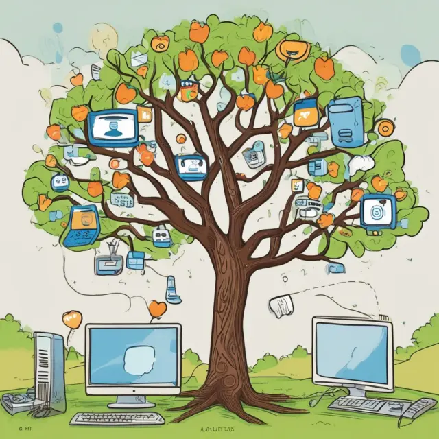 A flourishing orchard with three sturdy trees representing Intermedia, RingCentral, and Vonage providing communication solutions for financial institutions