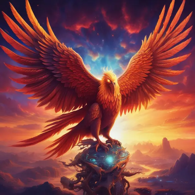 Image: A mythical phoenix symbolizing the rebirth of communication technology through Session Initiation Protocol (SIP), Mobile VoIP, and Non-Fixed VoIP numbers.