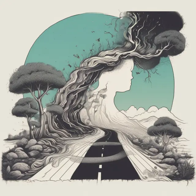 A young person, symbolizing a minor, stands at the intersection of two paths: one marked 