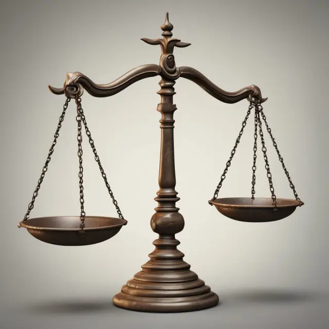 Ancient scales disassemble void contracts, representing the importance of fairness and legality.