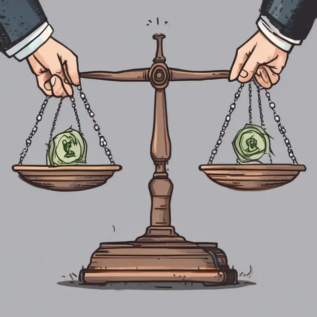 Image of a balance scale with one hand representing void transactions and the other handling refunds