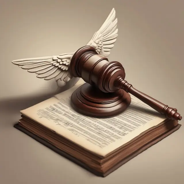 Judge strikes gavel on legal precedent scroll, shaping a modern contract between institutional investors