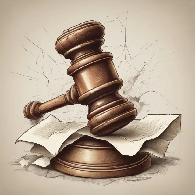 Gavel shatters contract, emphasizing investor