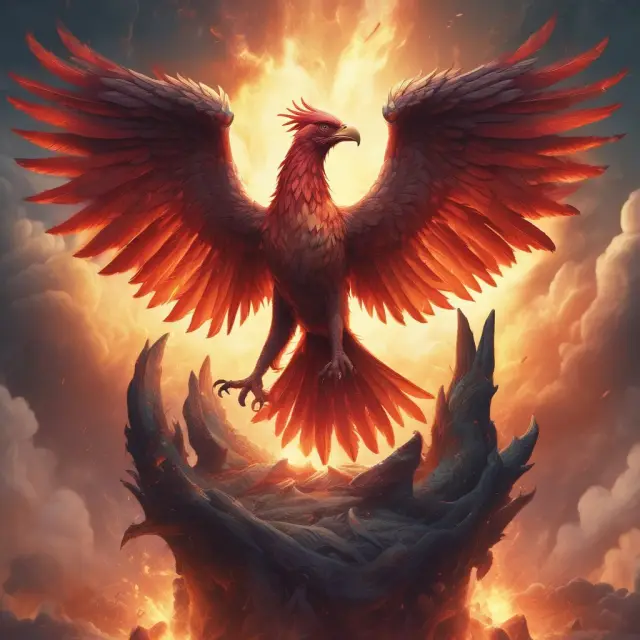 Phoenix emerging from volatility ashes, representing a delta-neutral arbitrage strategy