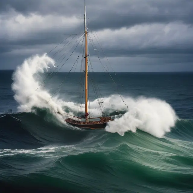 Volatility ratio visualized as a pendulum swinging between calm and stormy market conditions