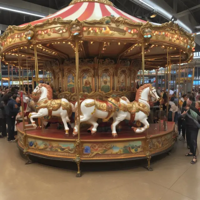A colorful, spinning carousel of option strikes with asymmetric volatility distribution