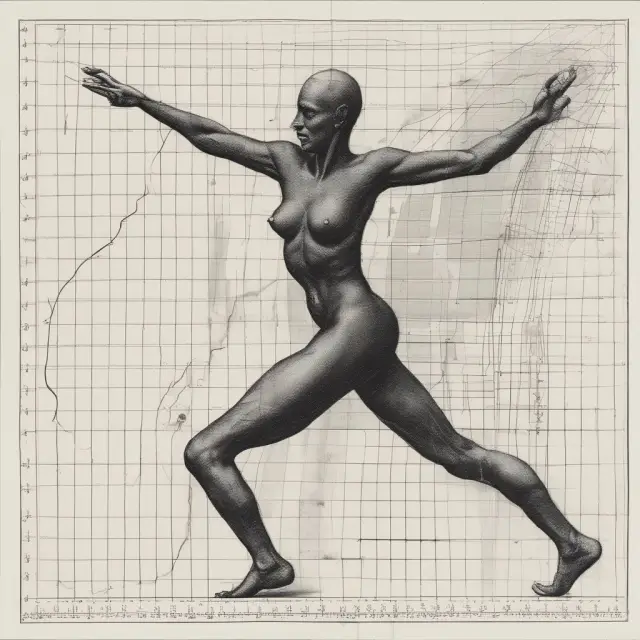 A ballet of Black-Scholes model (Fischer, Merton, Scholes) interacting with the abstract concept of volatility skew