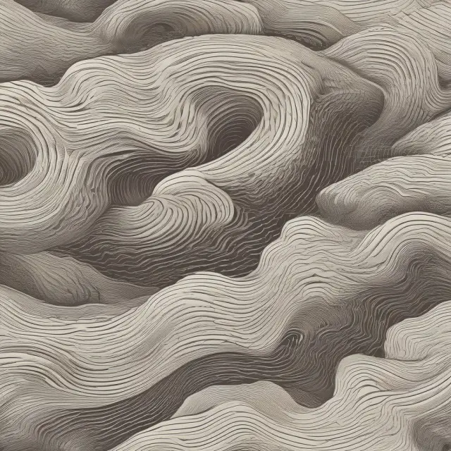 Image of a tranquil sea with an average line (representing mean X̄) and waves (representing volatility σ²)