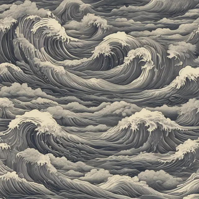 Volatility visualized as a dynamic storm, shaping option prices through Black-Scholes and binomial trees