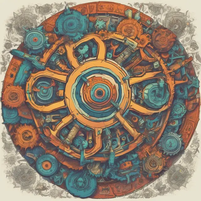 Image of a kaleidoscope symbolizing stock market volatility, with colors and patterns shifting to reflect changing prices and risks.