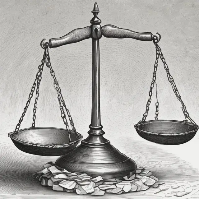 Scales representing banking industry balance between proprietary trading and customer protection following Volcker Rule implementation