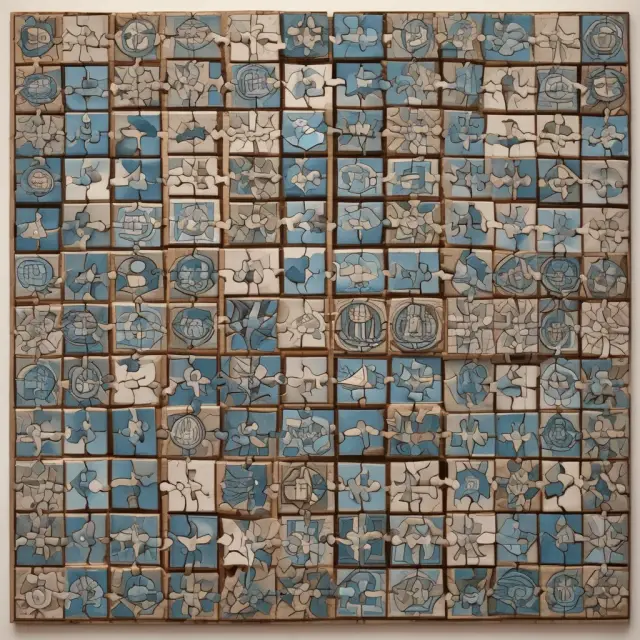 Regulatory agencies (Fed, OCC, SEC, CFTC, FINRA, FDIC, and OTS) depicted as puzzle pieces constructing a regulatory mosaic for the Volcker Rule.