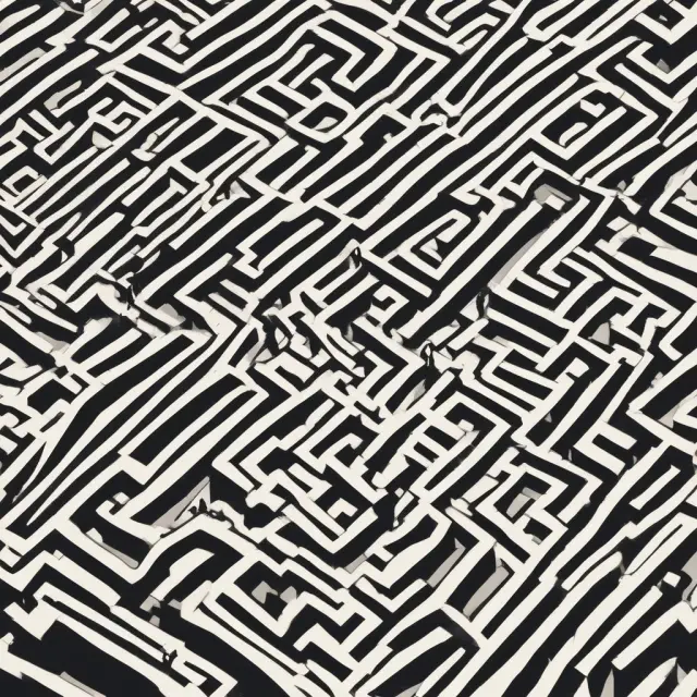 Paul Volcker stands at the crossroads of a labyrinth, directing banks to choose between market-making and proprietary trading paths.