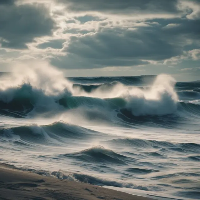 Visualization of volume analysis as waves reflecting buying and selling patterns in the stock market