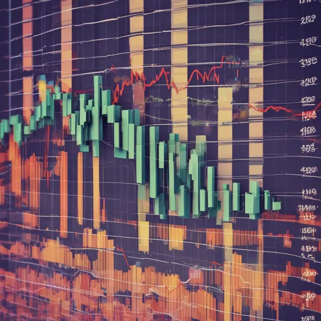 An image of volume charts with price bars displaying the interaction between trading volumes and price movements. Illustrates how volume trends help interpret market dynamics.