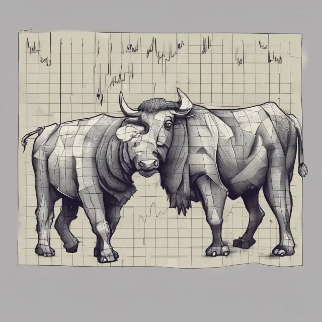 Bull and bear figuring out NVI on a stock chart