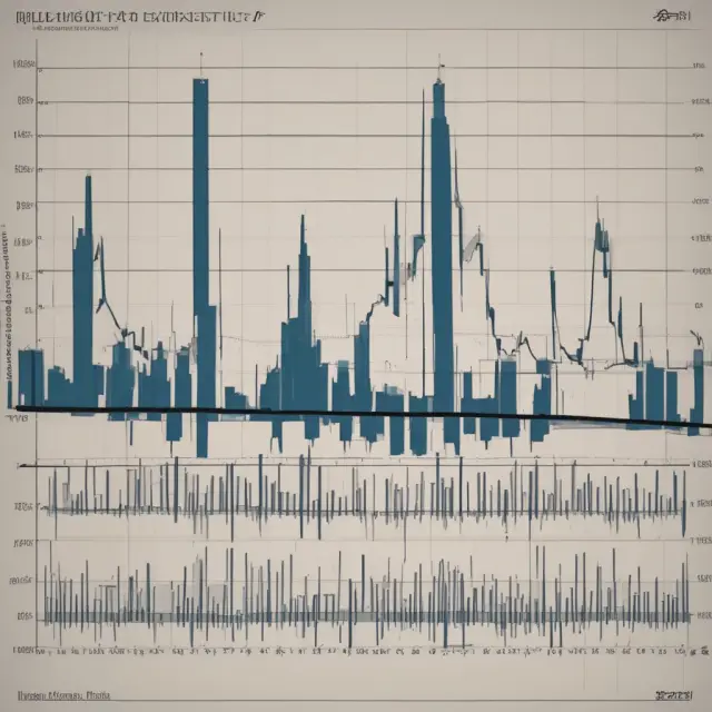 Visualization of volume as essential waves surrounding bar charts, emphasizing support and resistance in technical analysis