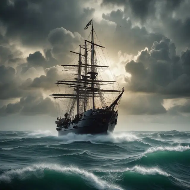 An investor on a sailboat skillfully maneuvers through rough seas, using futures contracts as anchors and sails made of options to navigate the volatile oil market while participating in VPPs.