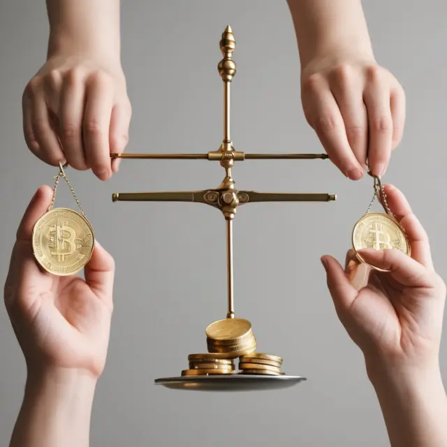 Two hands balancing golden scales with labels for term life and whole life insurance, symbolizing budget, financial goals, and individual circumstances.