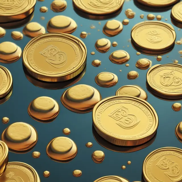 Gold droplets turning into coins during a process representing voluntary liquidation