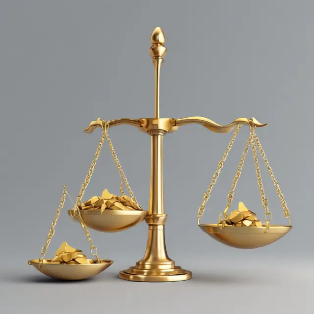 An image of a golden scale with an employer figure on one side and employee figures on the other, illustrating a voluntary plan termination.