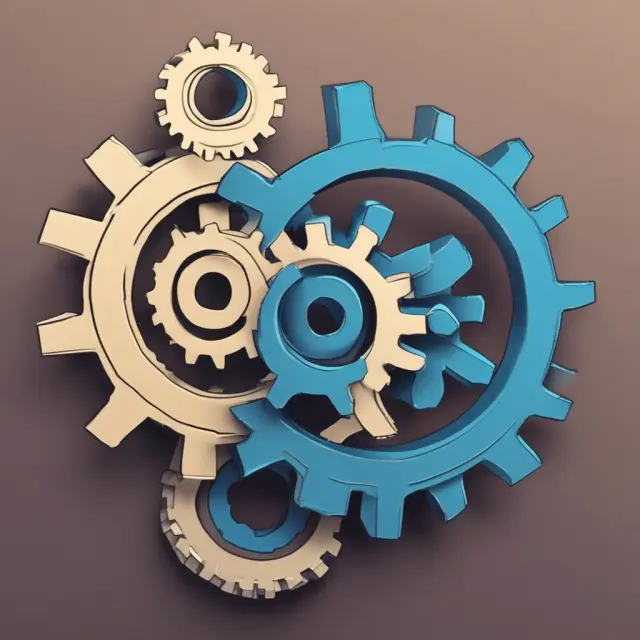 An illustration of two interconnected gears representing insurers transitioning from rule-based to principle-based reserving for greater flexibility and personalization