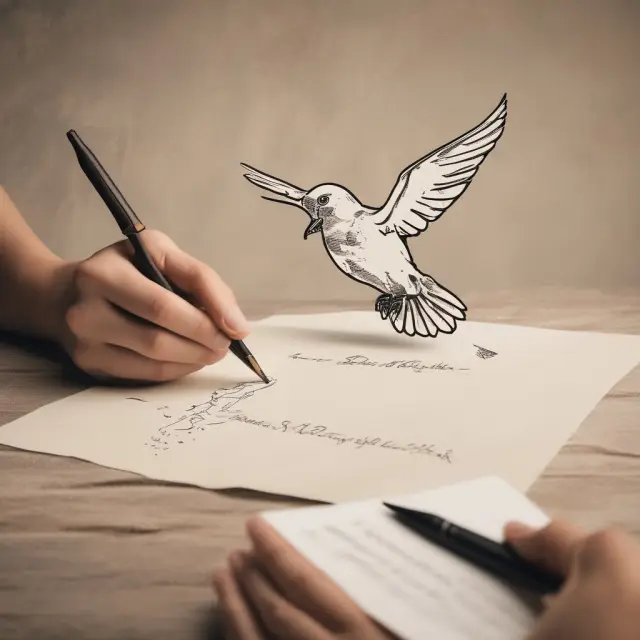 An employee releasing a dove from an ancient parchment letter signifying voluntary termination and new beginnings