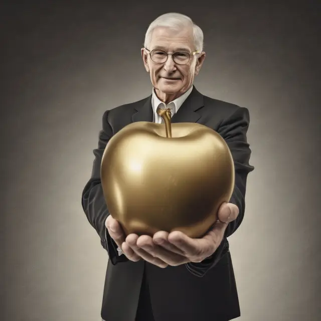 Trustee holding a golden apple representing voluntary trust - no consideration exchange