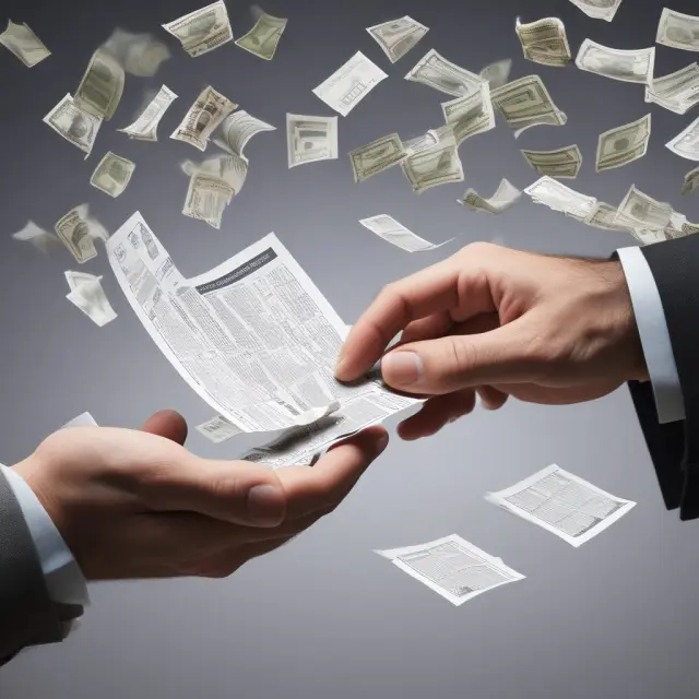 Hand releasing tax forms into an endless stream, illustrating voluntary compliance in US income tax system